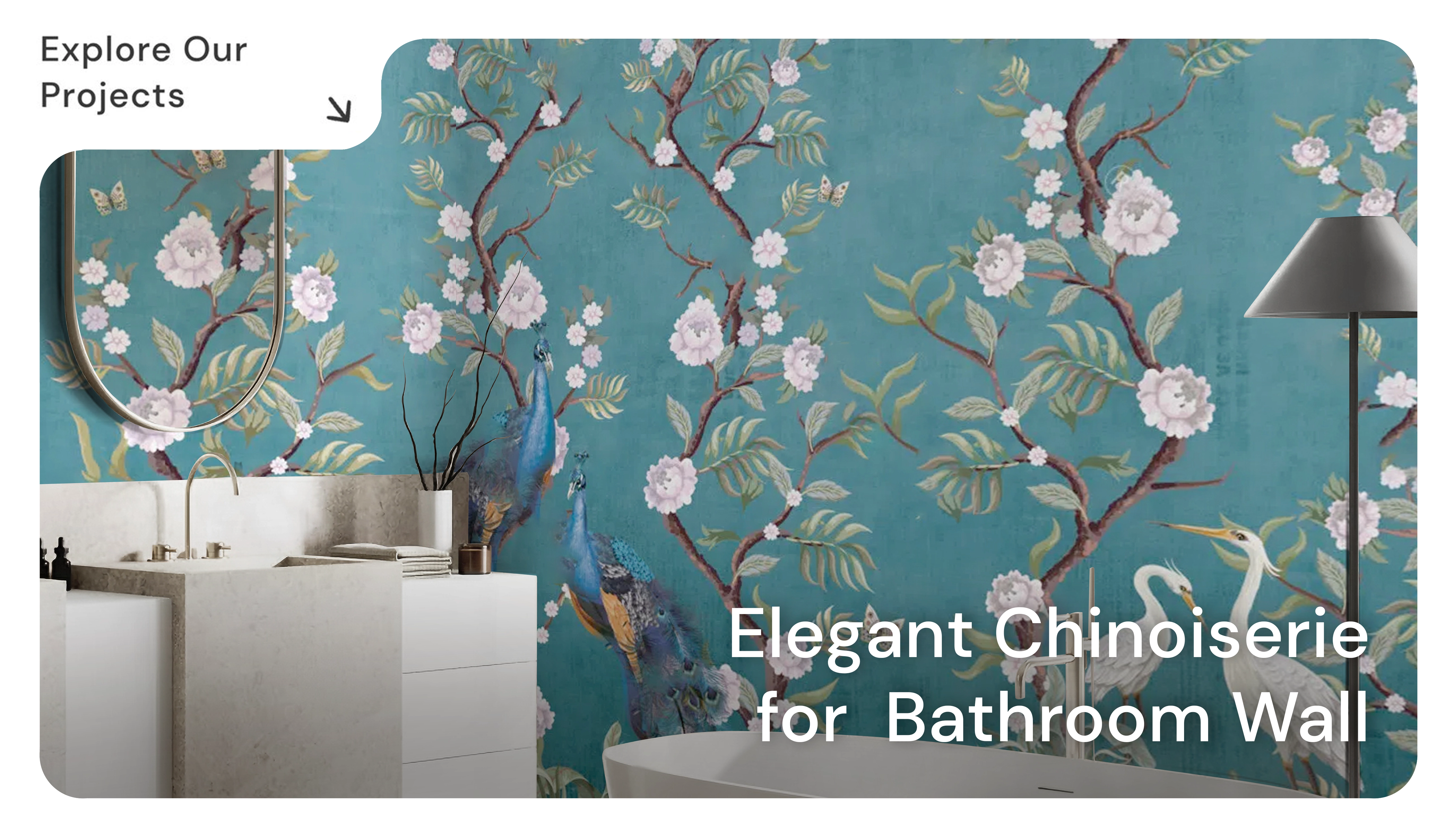 Elegant Chinoiserie for Bathroom Wall